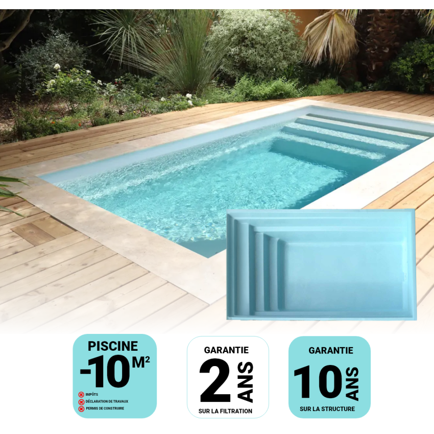 Piscine Coque 3.70 x 2.20 x 120 m RHONE