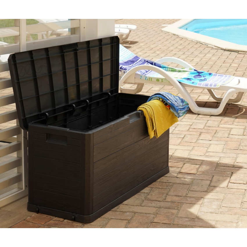 Coffre de Jardin en Résine WOODY 280L  Anthracite