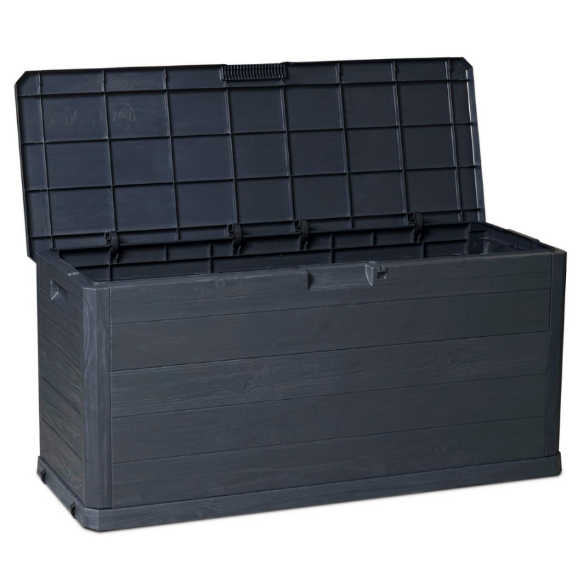 Coffre de Jardin en Résine WOODY 280L  Anthracite