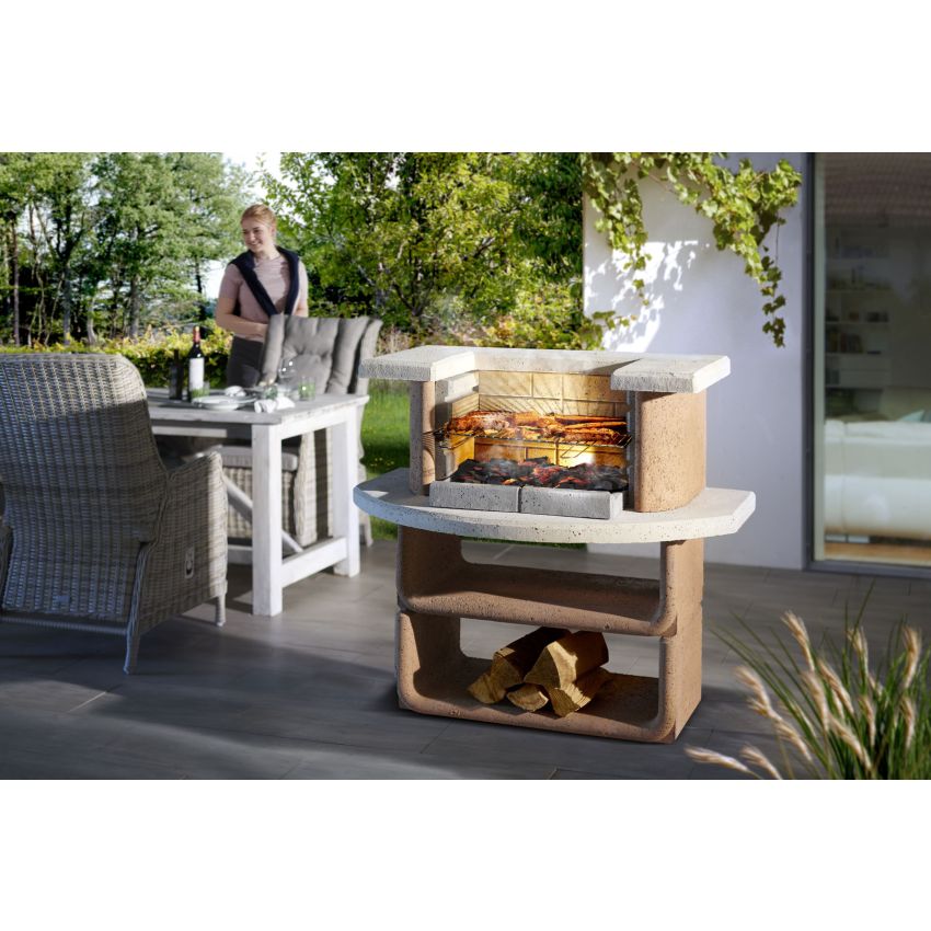 Barbecue KANSAS en Béton Marron 110x65x101cm