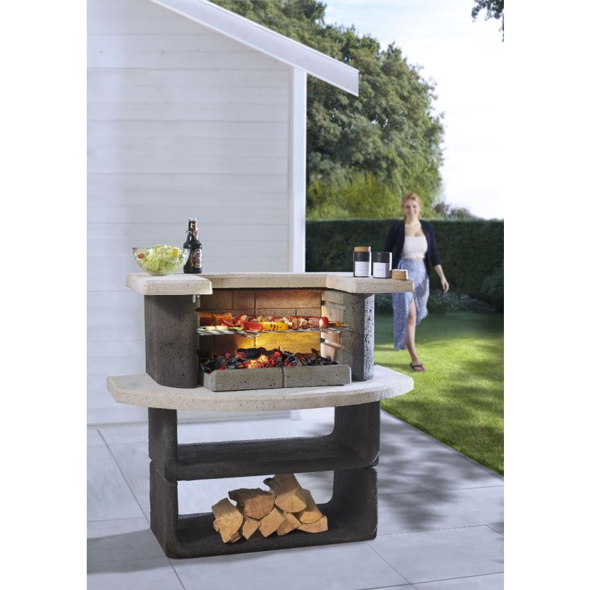 Barbecue OREGON en Béton Gris 110x65x101cm