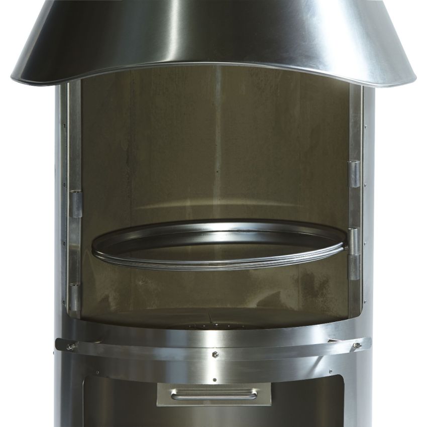 Poêle en fonte avec support en Acier Inoxydable 