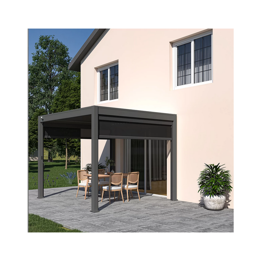 Pergola Bioclimatique autoportante OMBREA 3x4m Blanc