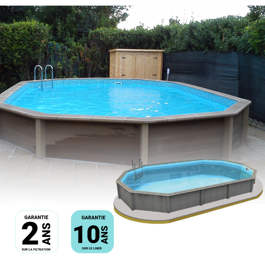 Kit Piscine Béton Aspect Bois Allongé 787x472x130cm
