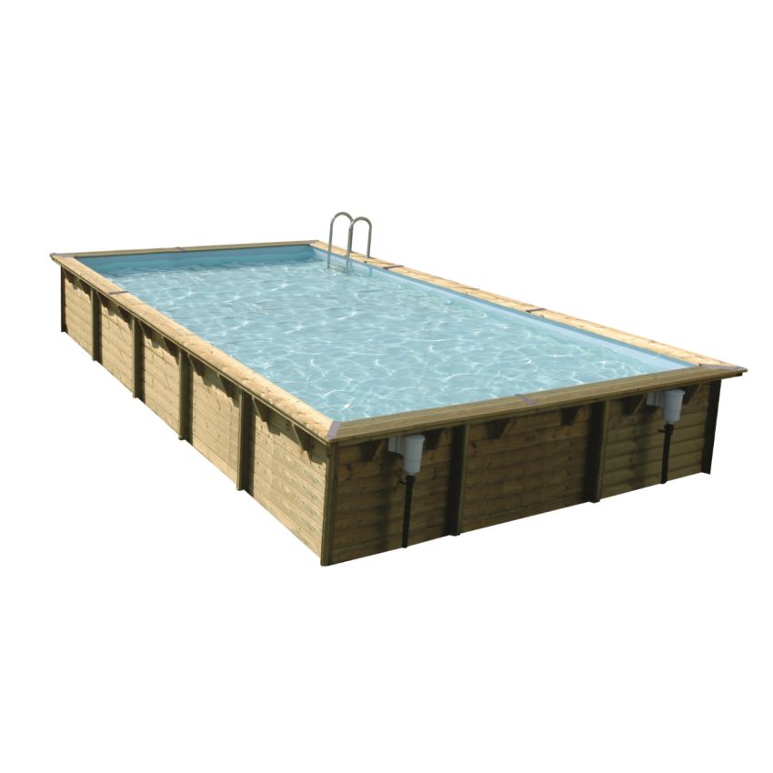Piscine bois UBBINK LINEA 800x500x140cm Liner Gris