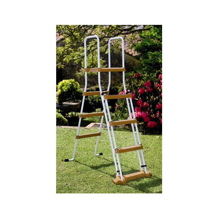 Piscine acier aspect bois ronde Mauritius 460x h132cm 