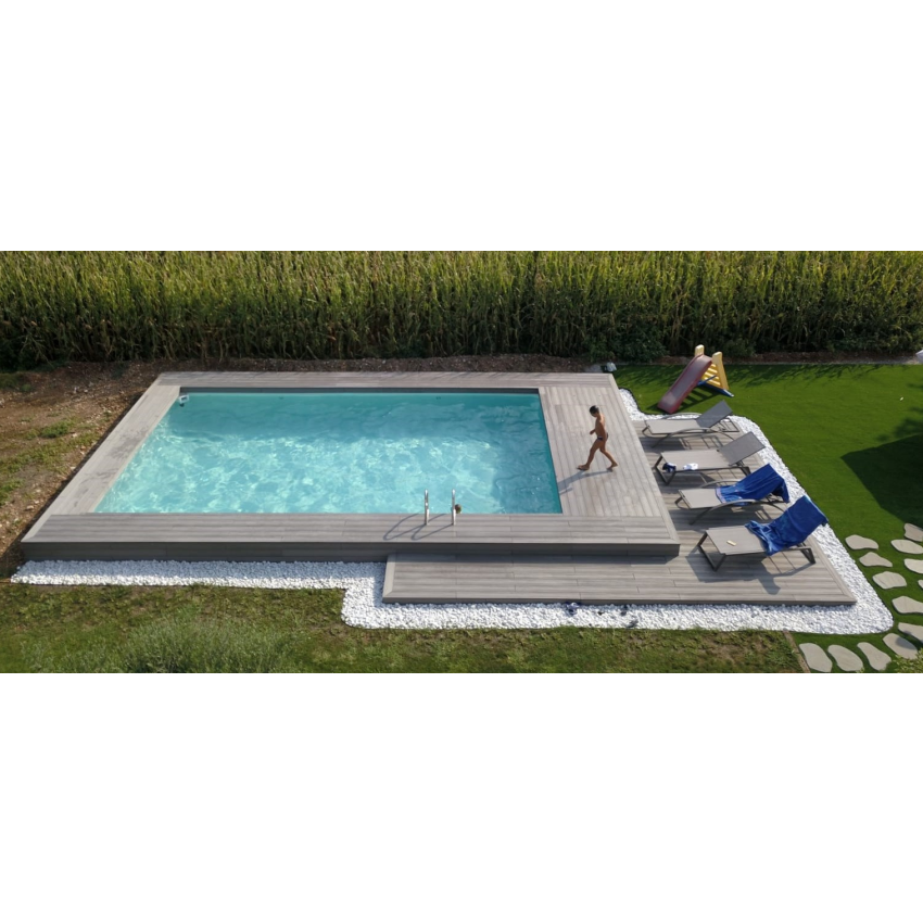Piscine Bois Rebecca Rectangulaire avec Escalier 920x420x145cm
