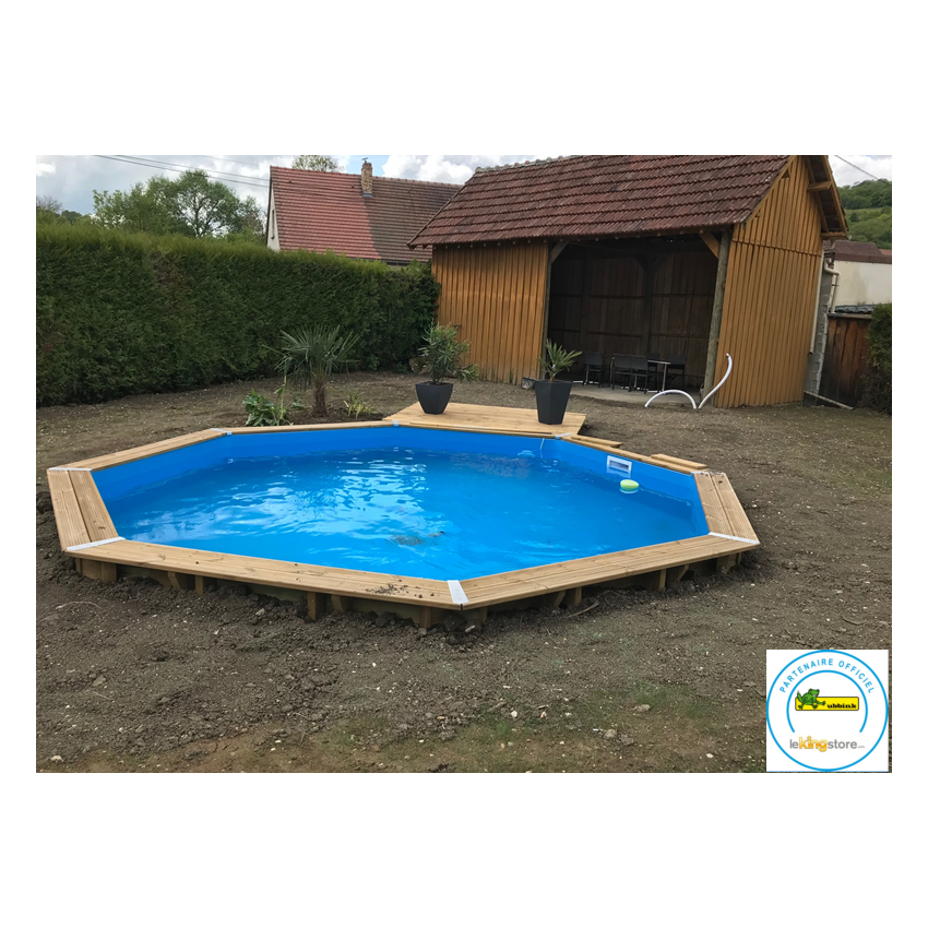 Piscine bois Ronde UBBINK  PREMIUM 580x130cm Liner Relief 3D