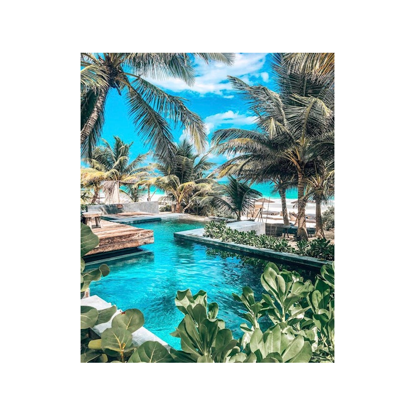 Piscine Bois Super Max Rectangulaire avec Escalier 2000x820x145cm Pierre de Bali