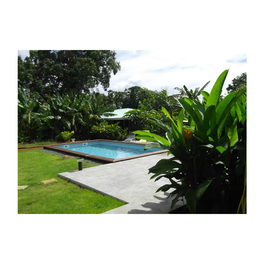 Piscine bois MAEVA Rectangulaire avec Escalier d'Angle 500x300x150cm  