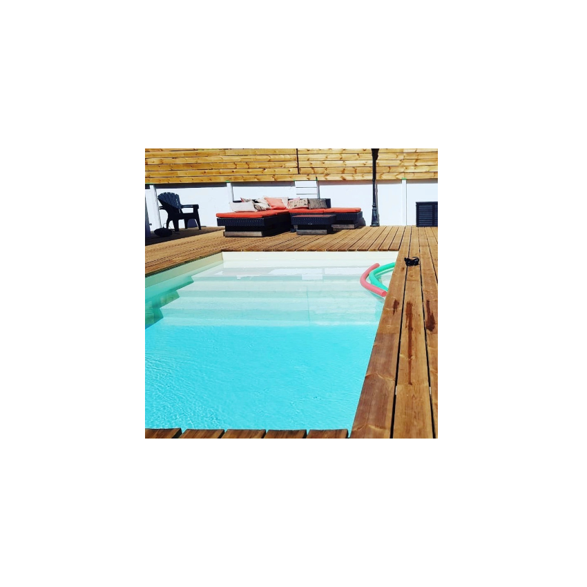 Piscine Bois Luxe Rectangulaire avec Escalier 420x320x131cm
