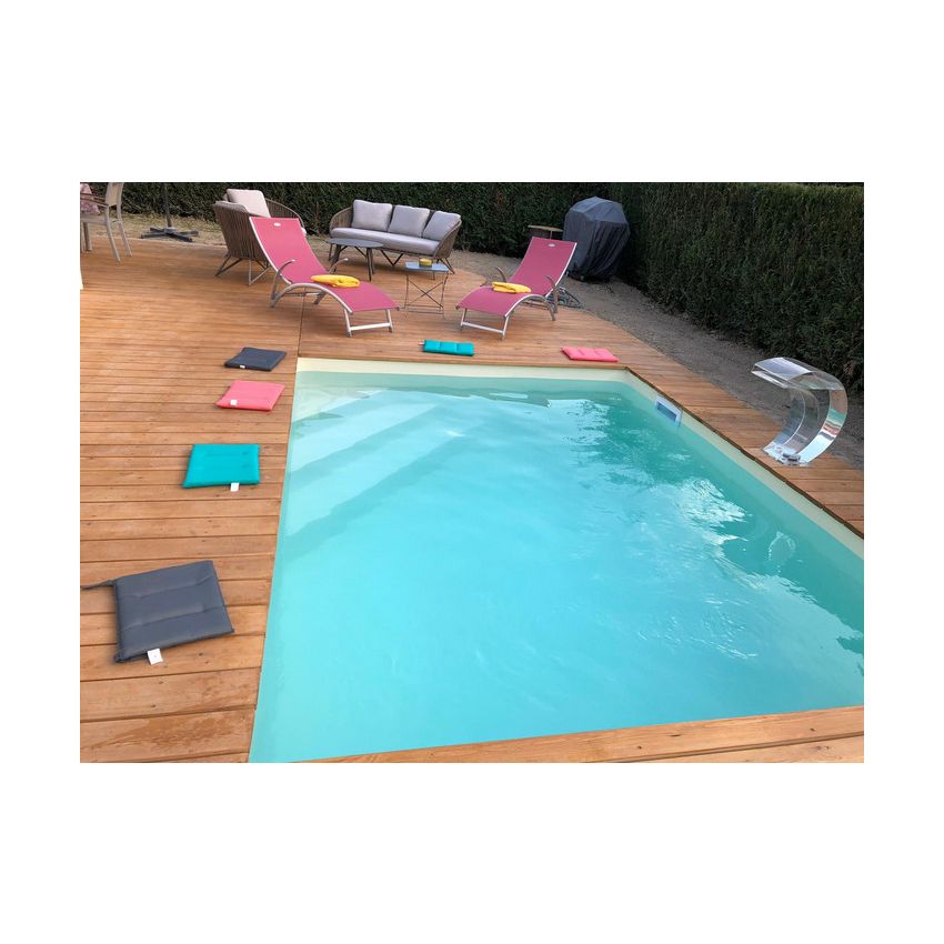 Piscine Bois Luxe Rectangulaire avec Escalier d'angle 420x320x131cm