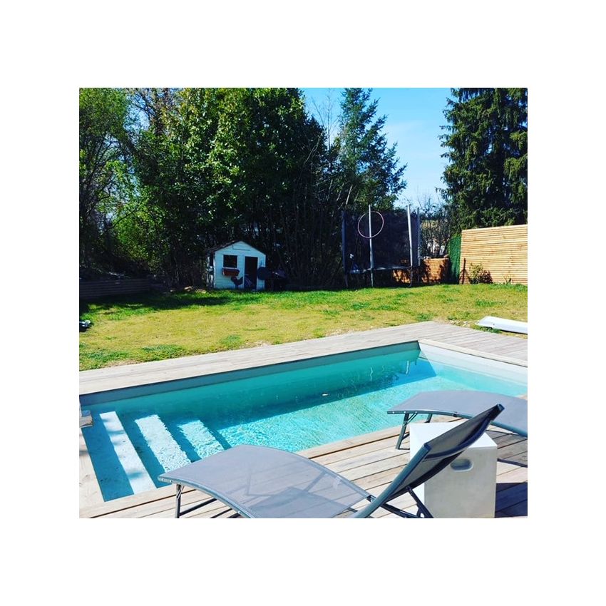 Piscine Bois Luxe Rectangulaire avec Escalier 470x270x145cm