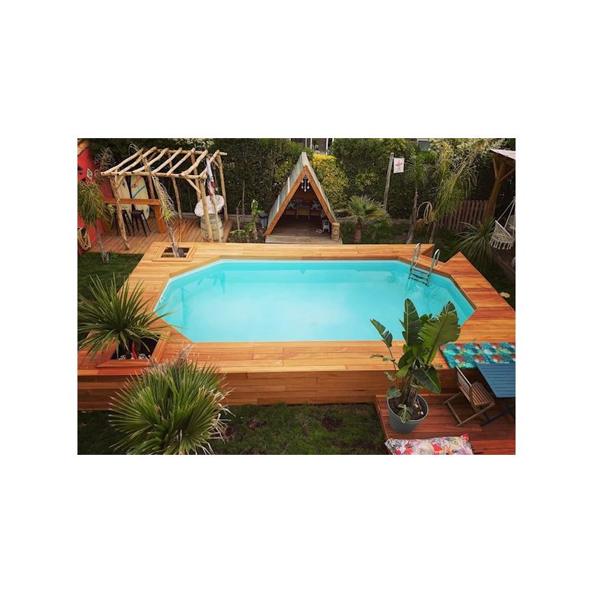Piscine Bois Lucci Octogonale allongée 415x265x131cm