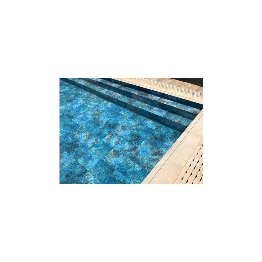 Liner 85/100ème pour Piscine Bois Rectangulaire Luxe Avec Escalier Super Max 20mx8mx145cm Pierre de Bali