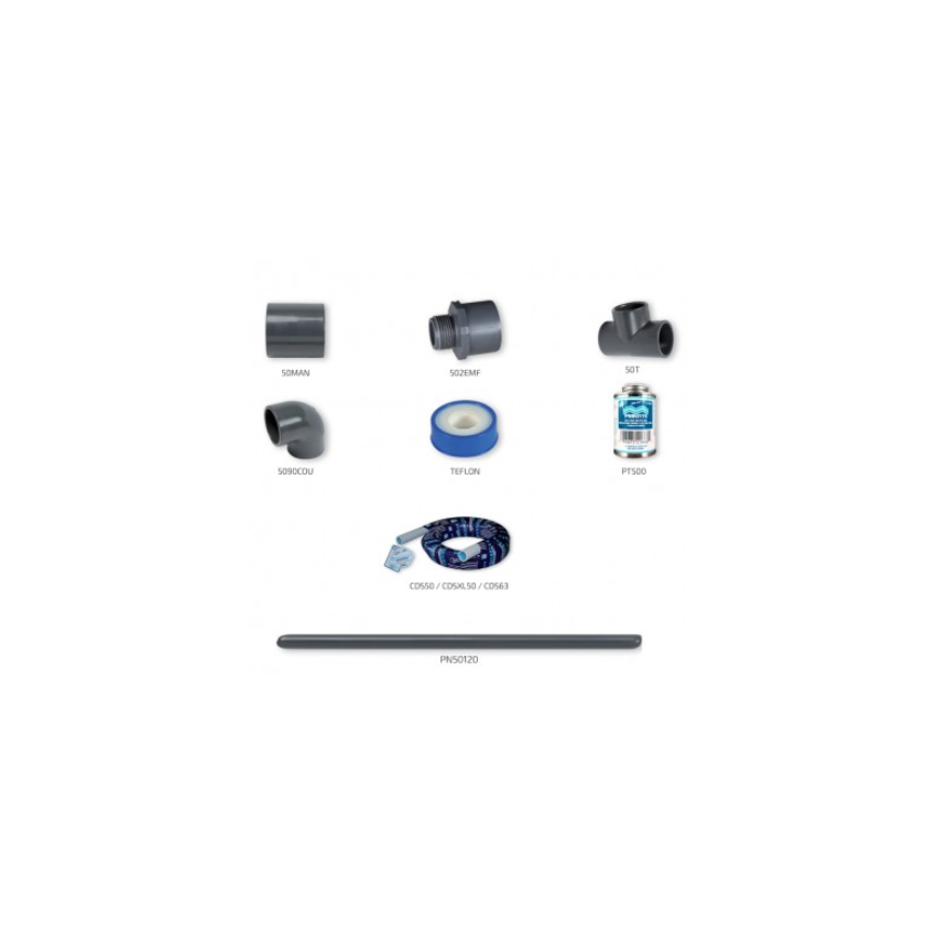 Kit Plomberie pour raccordement Local technique piscine de 50m²