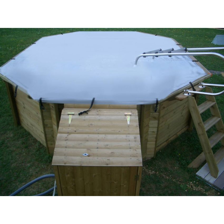 Bâche à barres pour piscine ronde octogonale Ø 510 cm