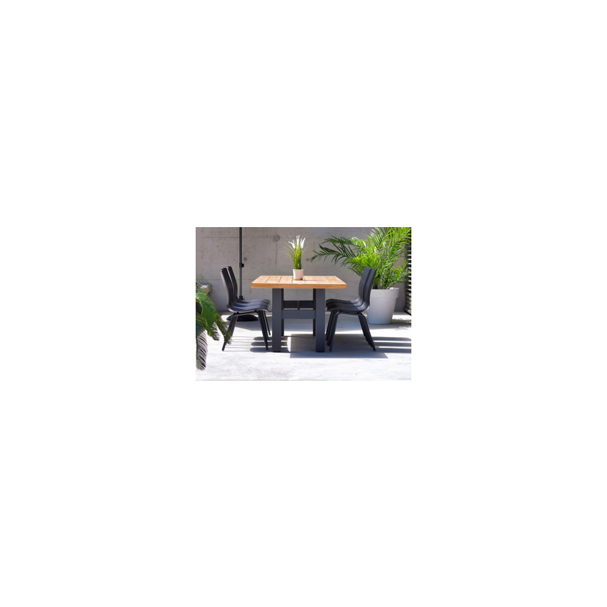 Lot de 2 chaises résine SOPHIE Anthracite 