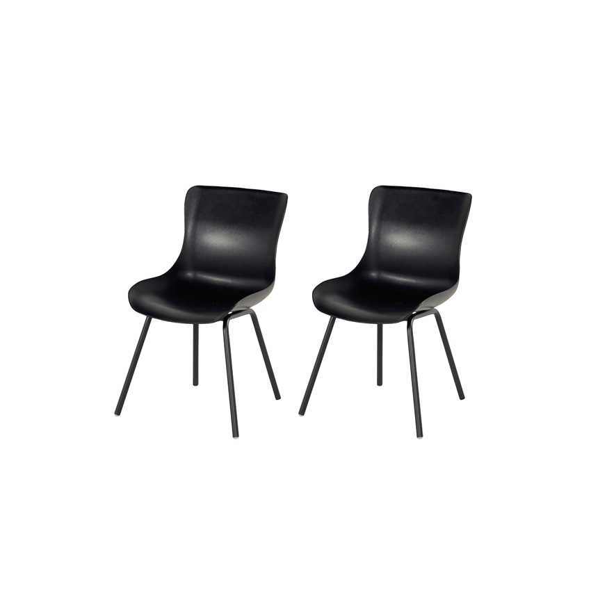 Lot de 2 chaises résine SOPHIE Noir