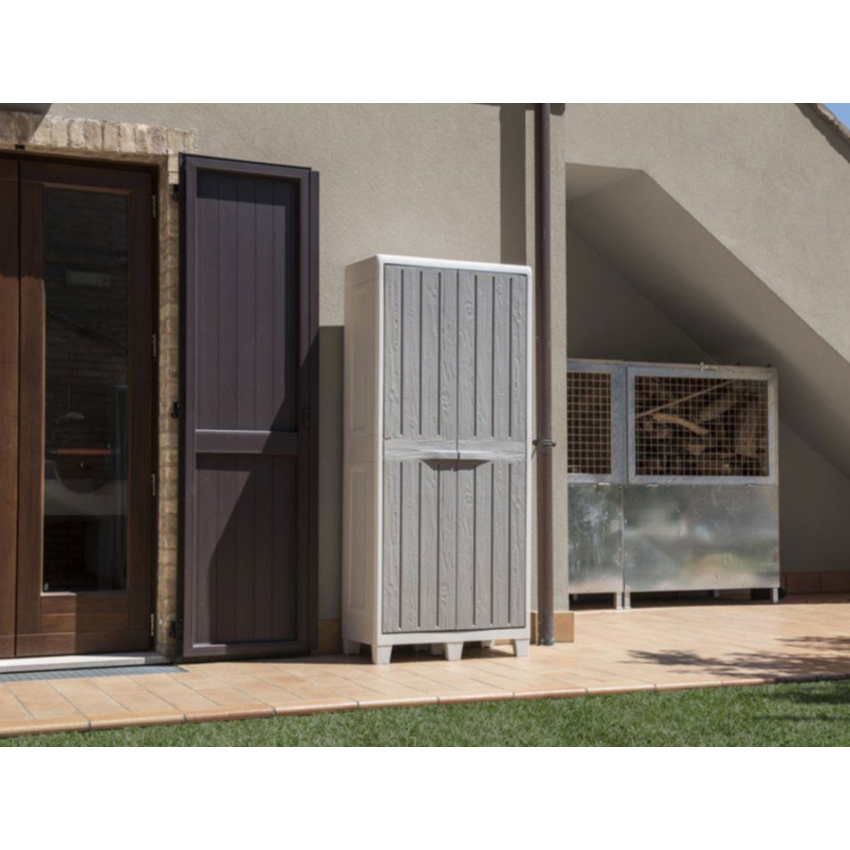 Armoire Jardin Résine haute FLORIDA XL Gris