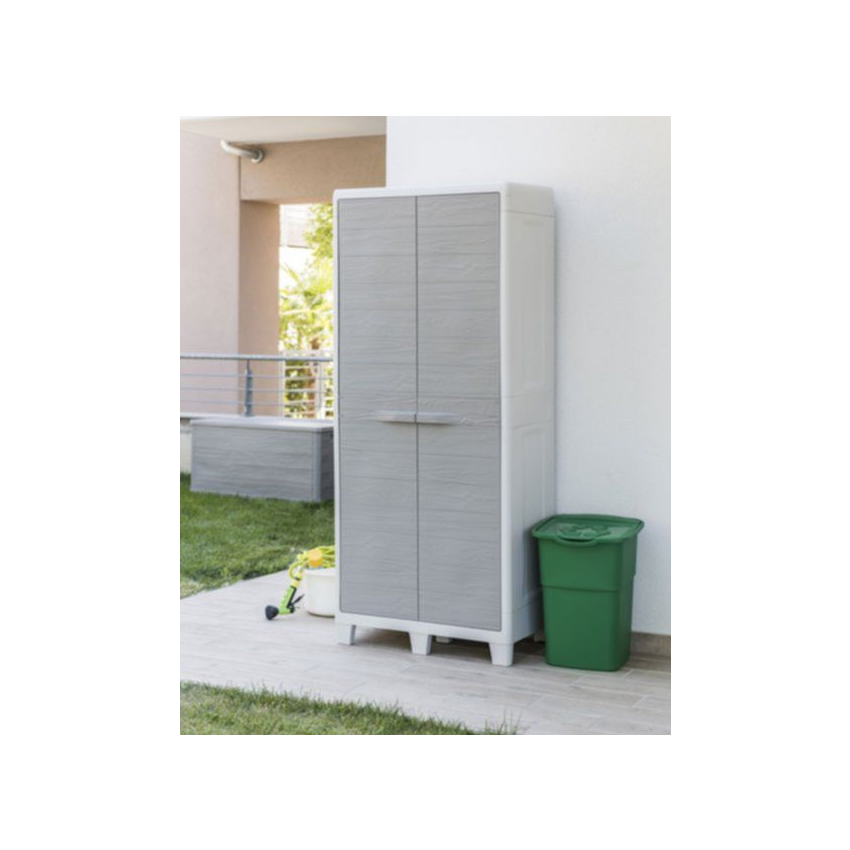 Armoire Jardin Résine haute Woody's XL Gris/Taupe