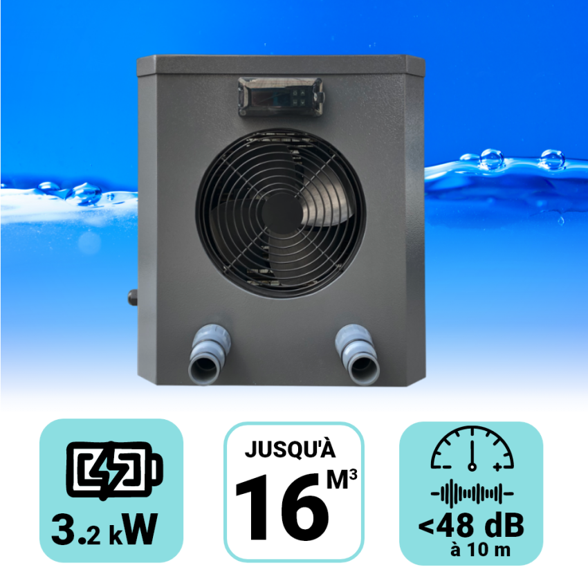 Pompe à chaleur piscine Azuro Mini 3.2 kW pour piscine de 16m3