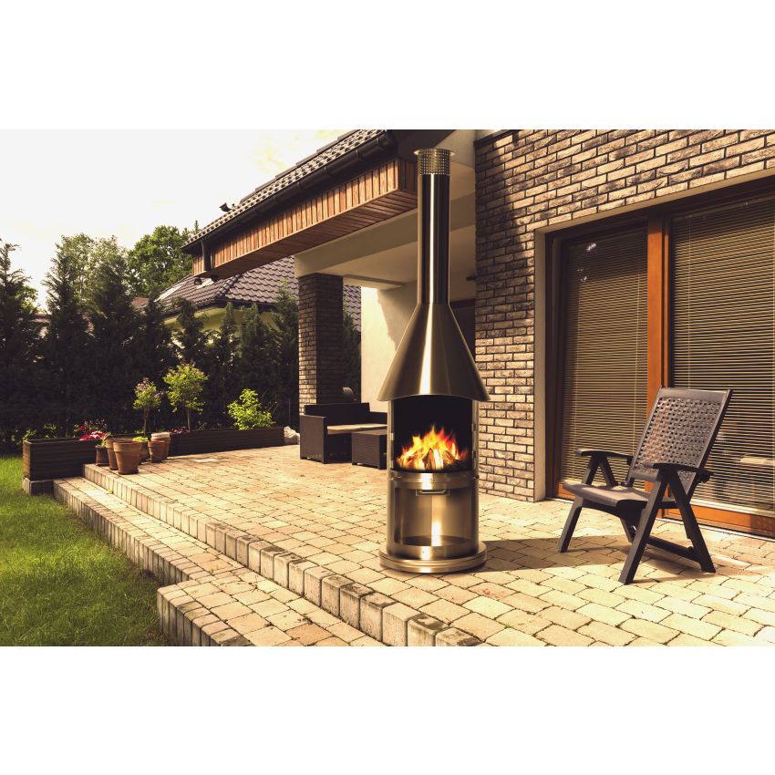 Barbecue / Cheminée AUCKLAND en acier inoxydable Inox Brossé