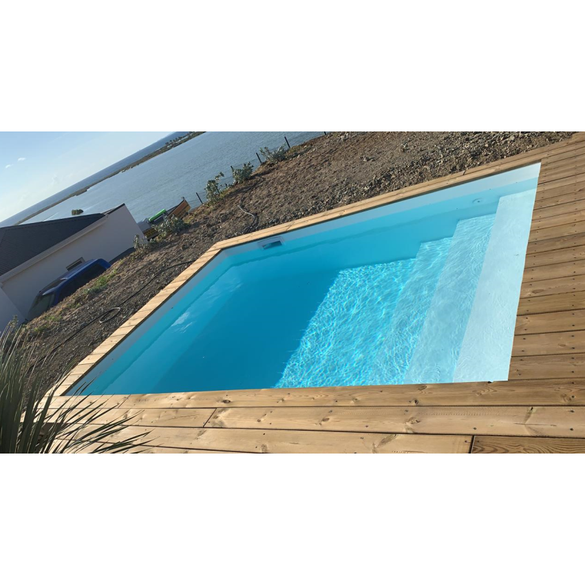 Piscine Bois Luxe Rectangulaire avec Escalier 420x320x131cm