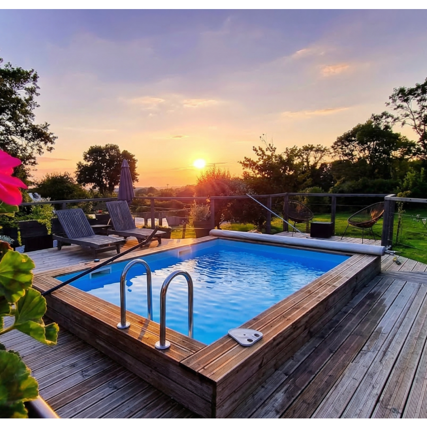 Piscine bois Luxe Rectangulaire 420x320x131cm