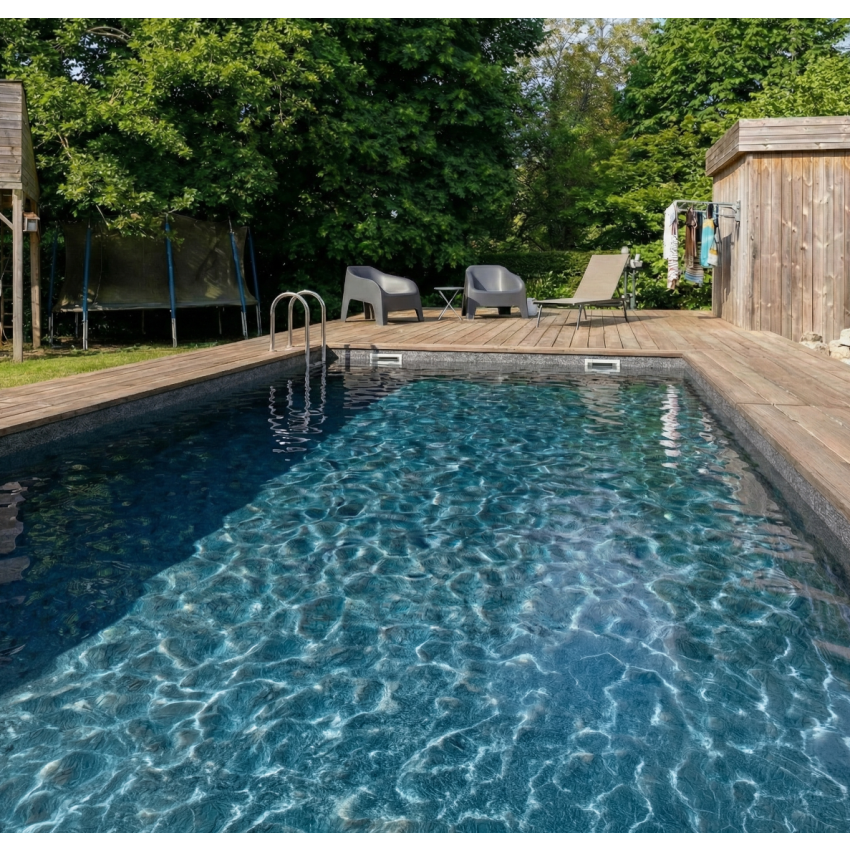 Piscine Bois PRESTIGE Rectangulaire SPARK 620x420x130cm Liner Relief 3D