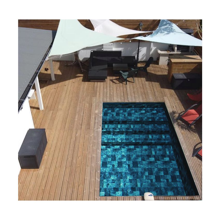 Piscine Bois Luxe Rectangulaire avec Plage Immergée + Escalier 520x320x131cm Pierre de Bali