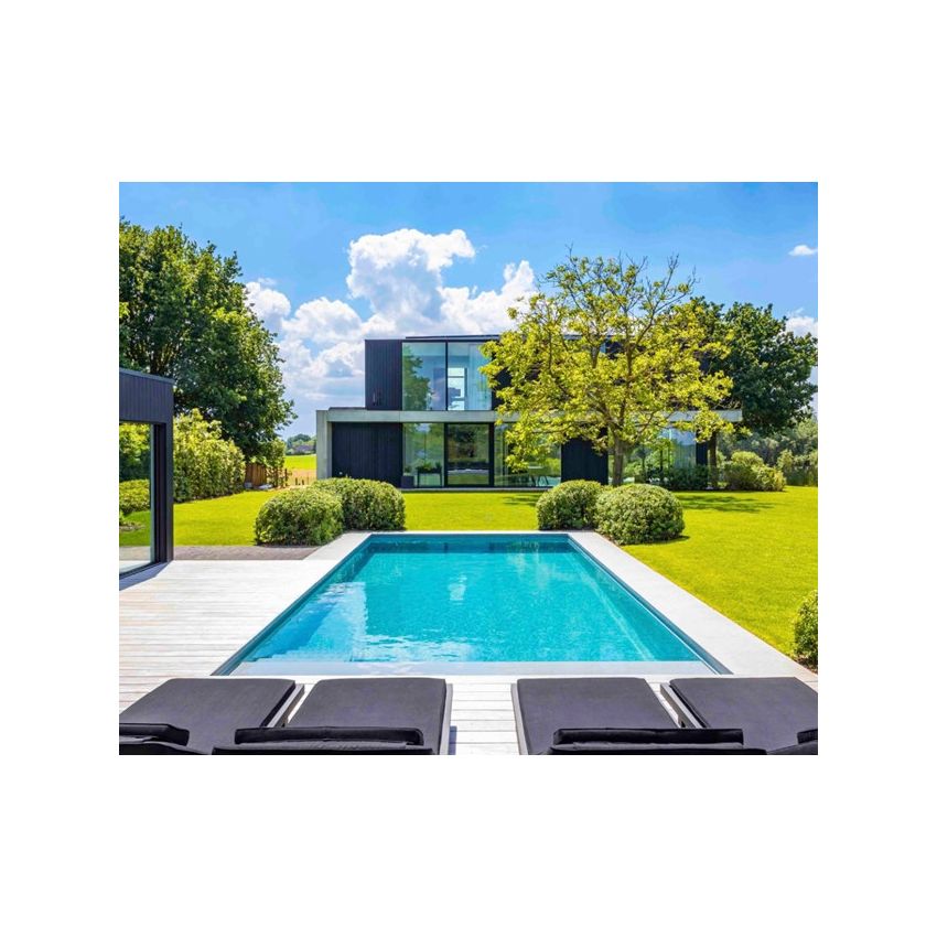 Piscine Bois Diana Rectangulaire avec Plage Immergée + Escalier 820x420x145cm