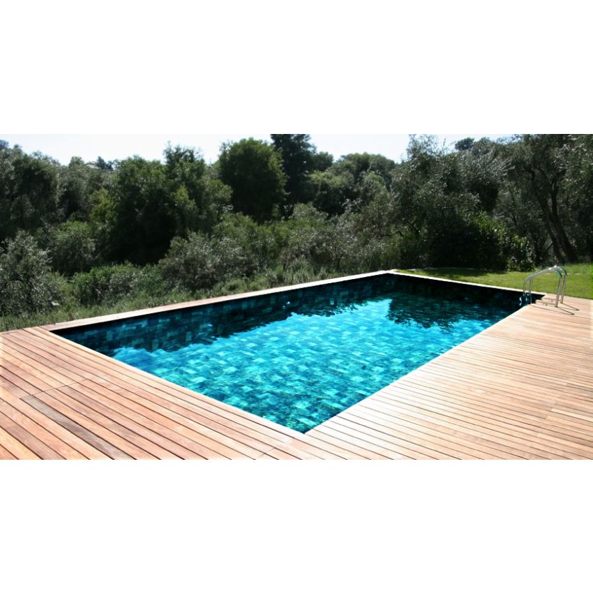 Piscine Bois Rebecca Rectangulaire avec Escalier 920x420x145cm Pierre de Bali
