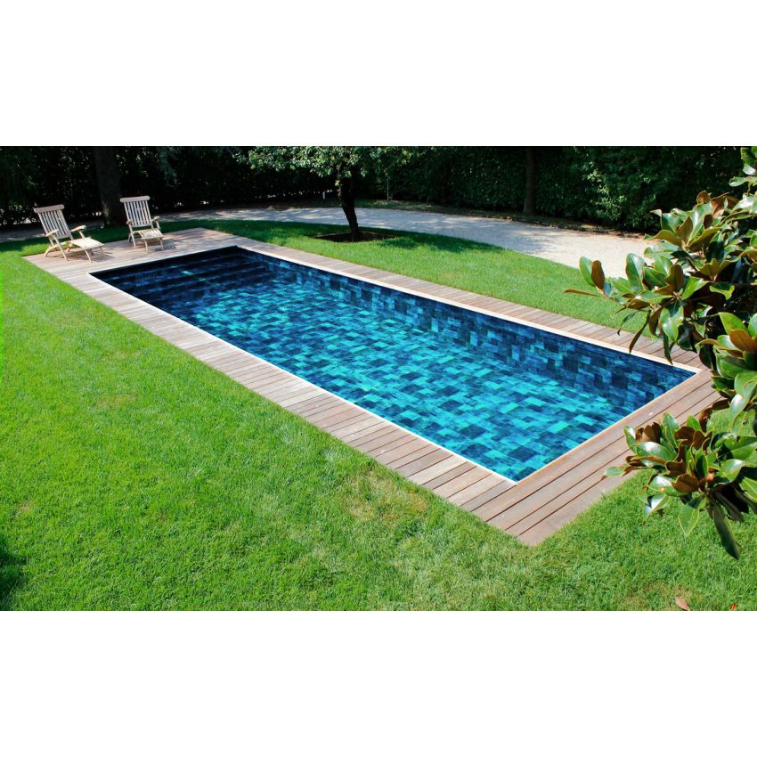 Piscine Bois Supreme Rectangulaire avec Escalier 1220x520x145cm Pierre de Bali