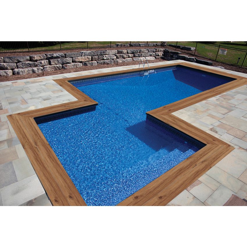 Piscine Bois Super Max Rectangulaire avec Escalier + Plage 2000x820x145cm