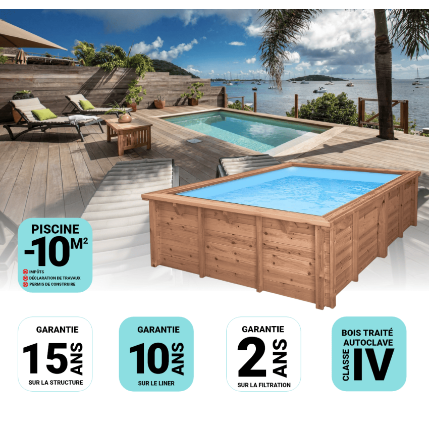Piscine Bois Luna Rectangulaire 350x270x70cm