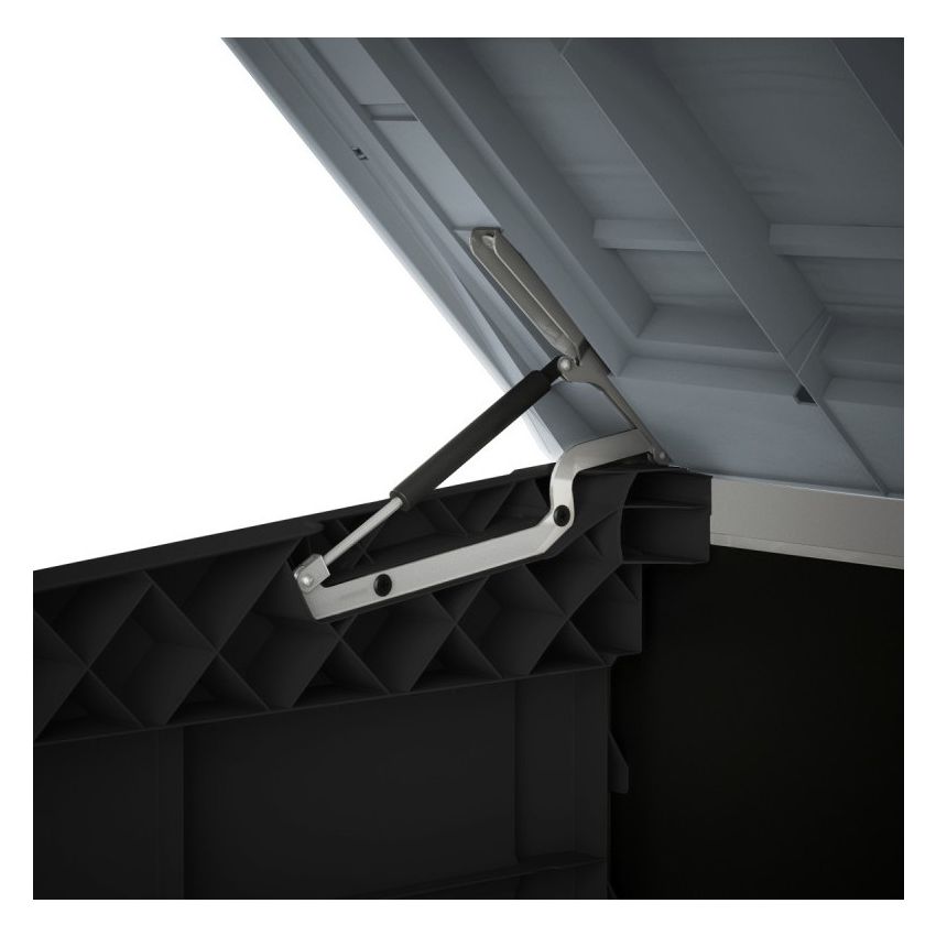 Coffre de Jardin en Résine 1200L NOIR Noir/Gris