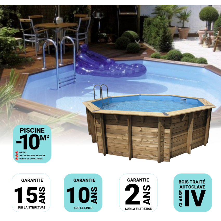 Piscine bois Ronde UBBINK TONGA 430x120cm