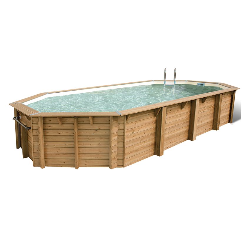 Piscine bois Allongée UBBINK OCEA 860x470x130cm Liner Gris
