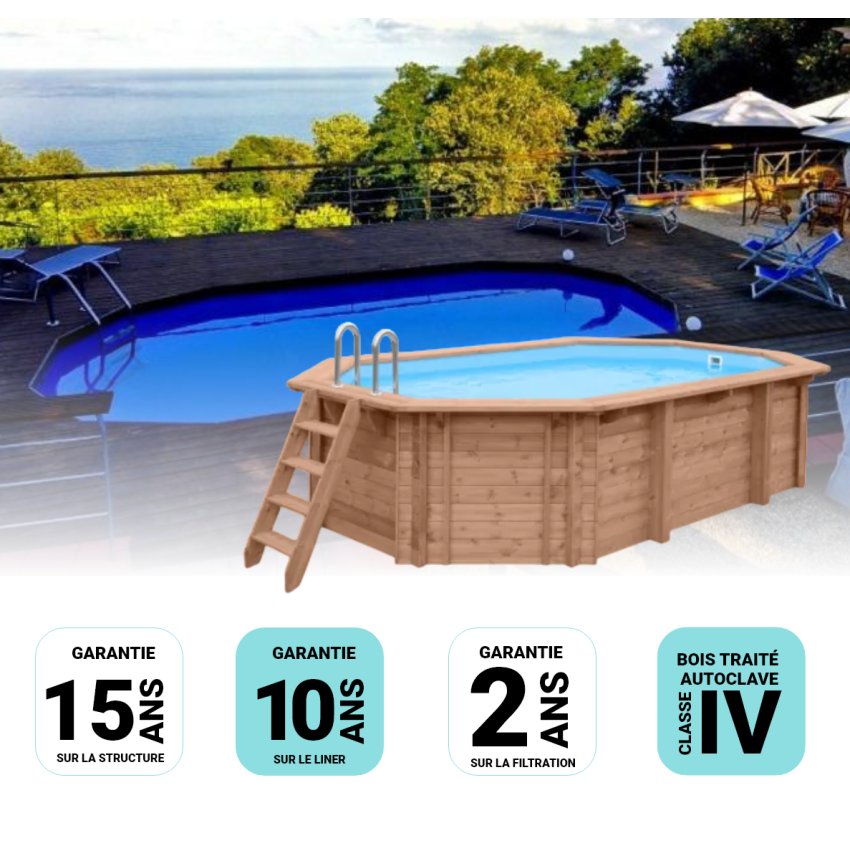 Piscine bois UBBINK SASHA 490x355x130cm