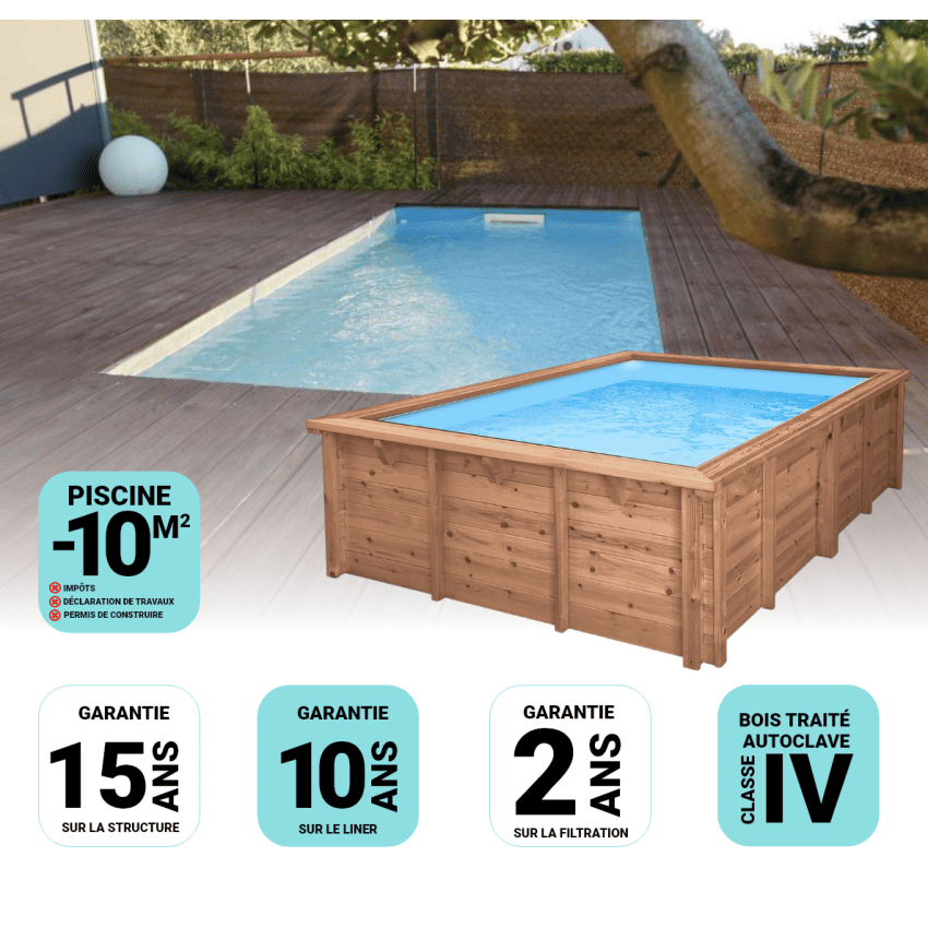 Piscine Bois Rectangulaire UBBINK Azura  450X250x126cm