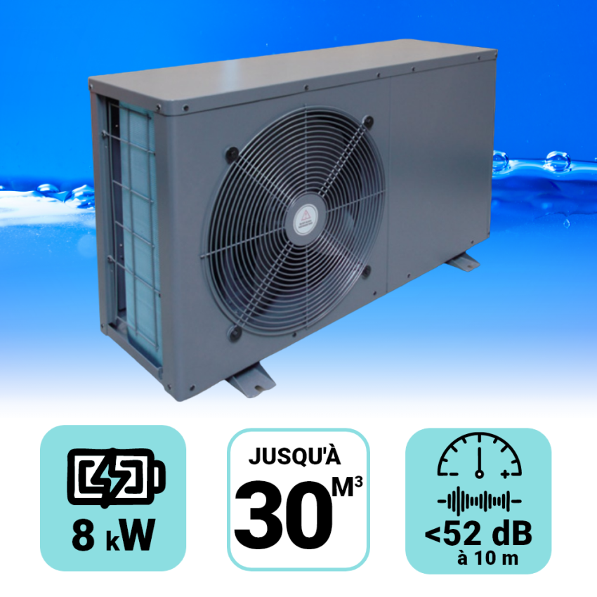 Pompe à chaleur Heatermax Inverter 8 kW pour piscine de 15-30m3