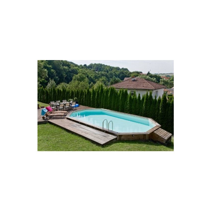 Piscine bois UBBINK SASHA 490x355x130cm Liner Sable 