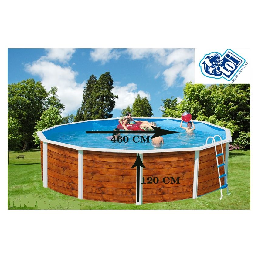Piscine Ronde ETNICA Acier Aspect Bois 460cm x  H 120cm