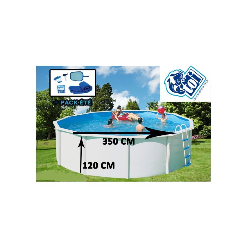 Piscine Ronde CANARIAS Acier 350 cm x H 120 cm + Kit d'été