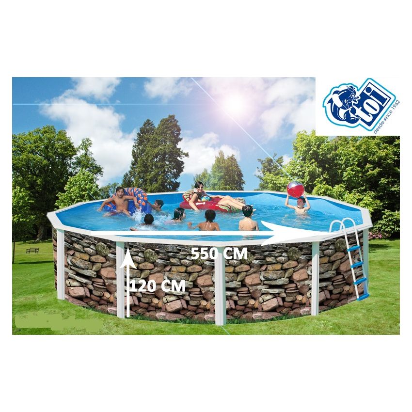 Piscine Ronde MUR Acier 550cm x H 120cm