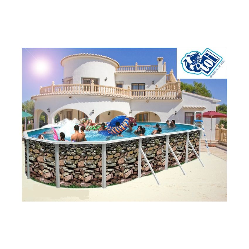 Piscine Allongée MUR Acier 550cm x 366cm x H 120cm