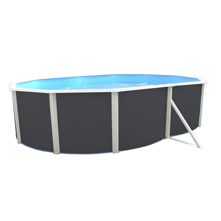 Piscine acier allongée PRESTIGIO ANTHRACITE 550 x 366 x 120 cm