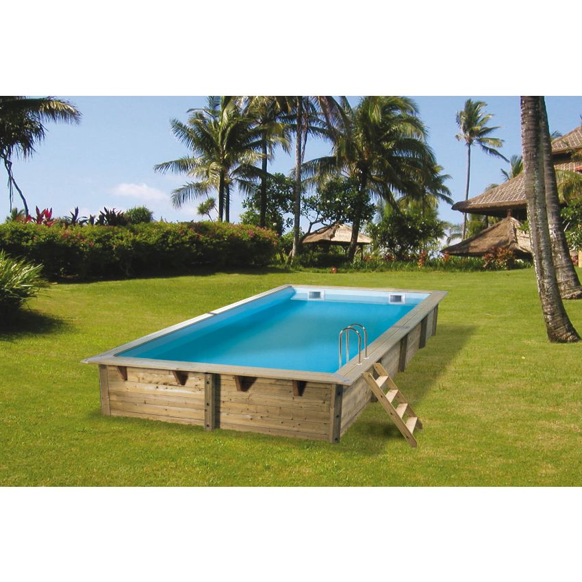 Piscine bois UBBINK AZURA 505x350x126cm Liner Sable