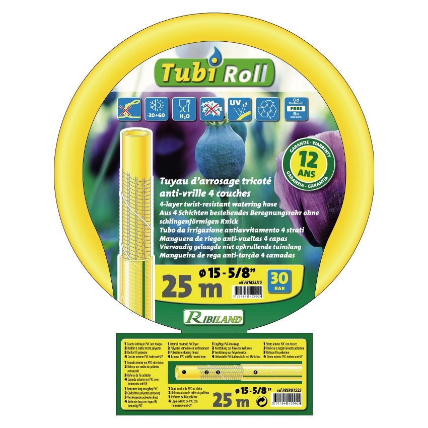 Tuyau Tricoté Antivrille  25m D.25mm